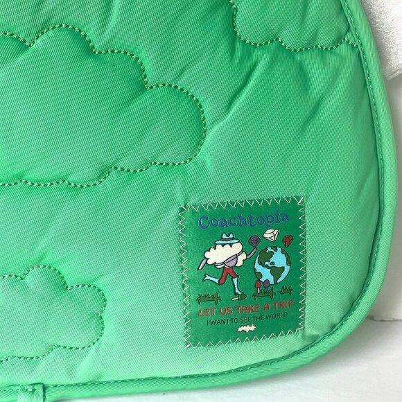 Coach Coachtopia Loop Ergo Bag Cloud Quilting Green Shoulder 90s Bag CV875 - Picture 6 of 12